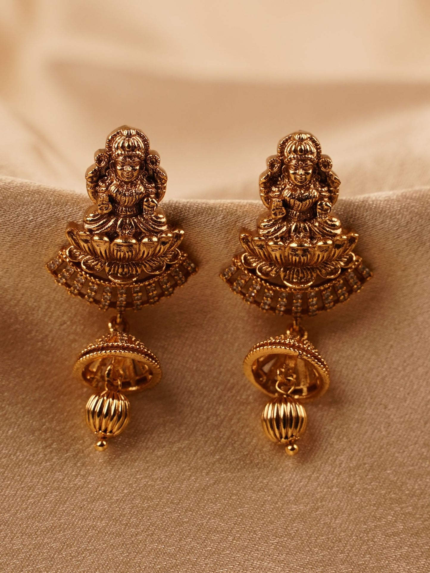 Lakshmi Idol Temple Drop Earrings