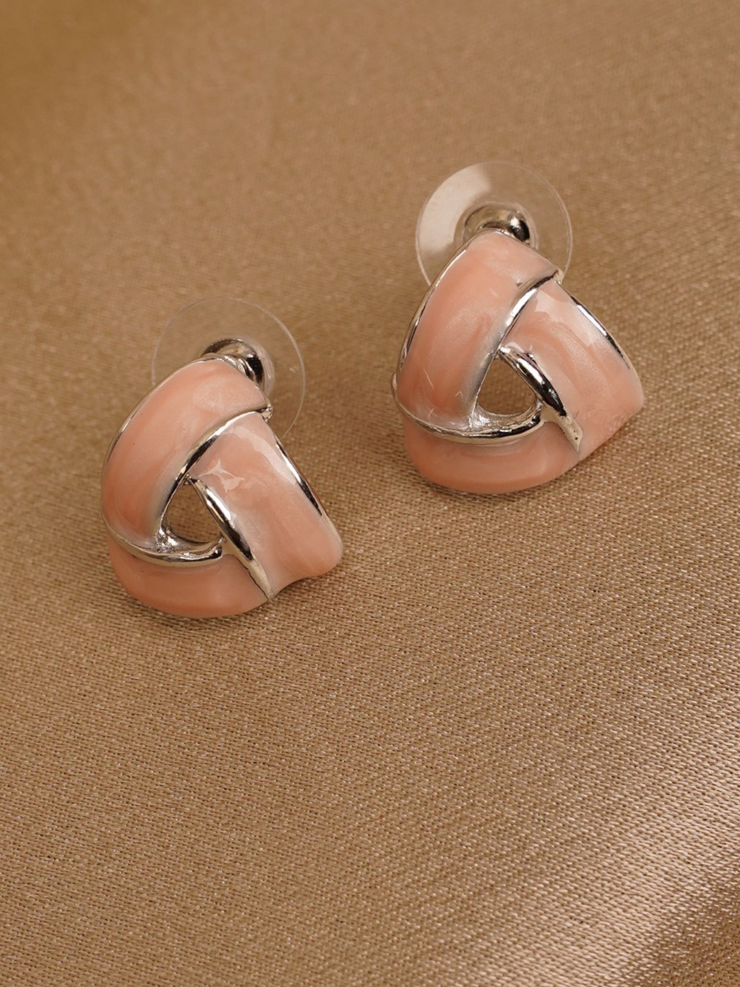 Blush Knot Stud Earrings