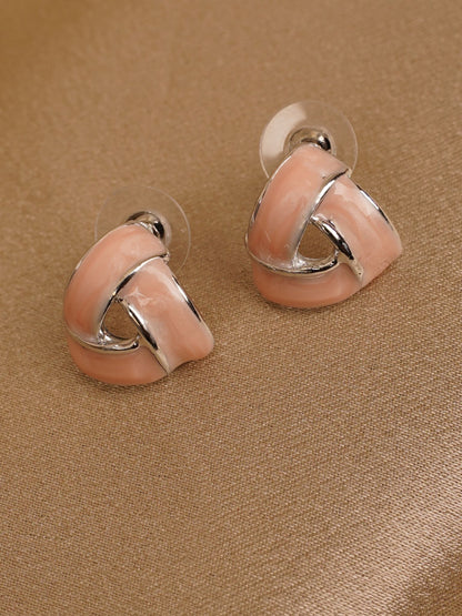Blush Knot Stud Earrings