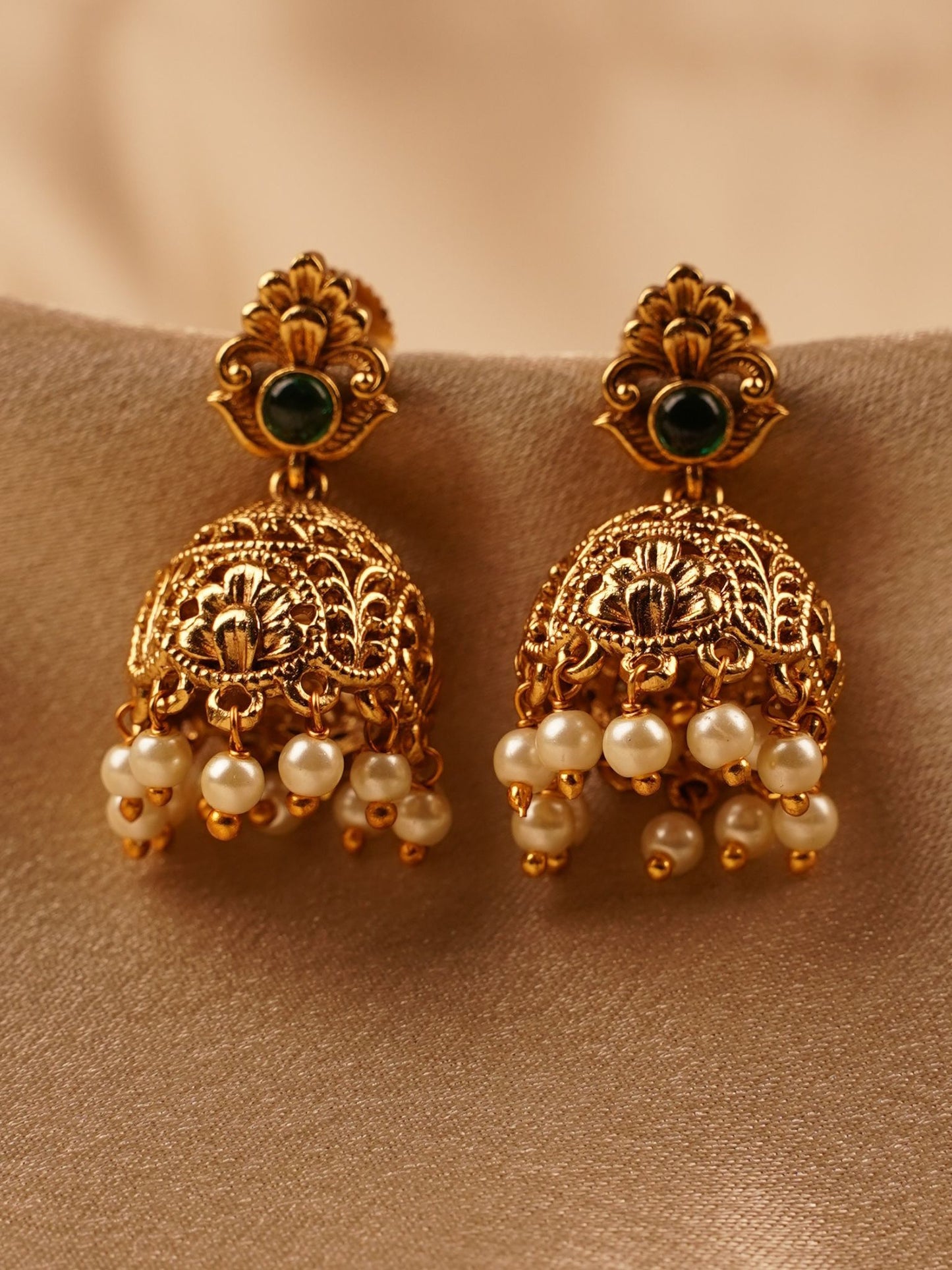 Emerald Temple Jhumka