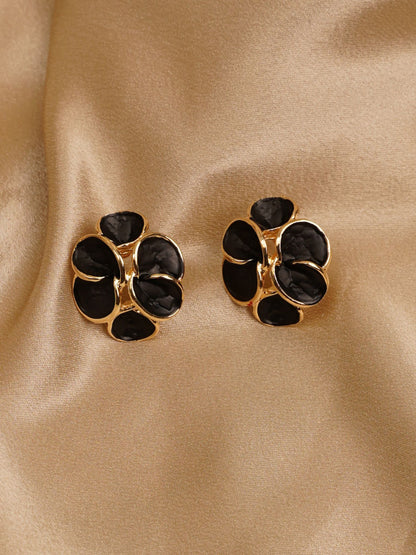 Noir Bloom Statement Stud Earrings