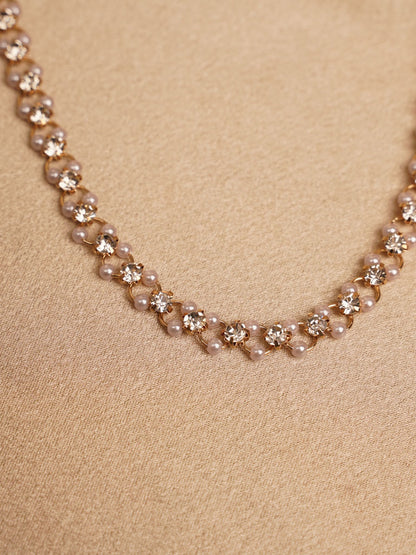 Blush Sparkle Pearl Necklace