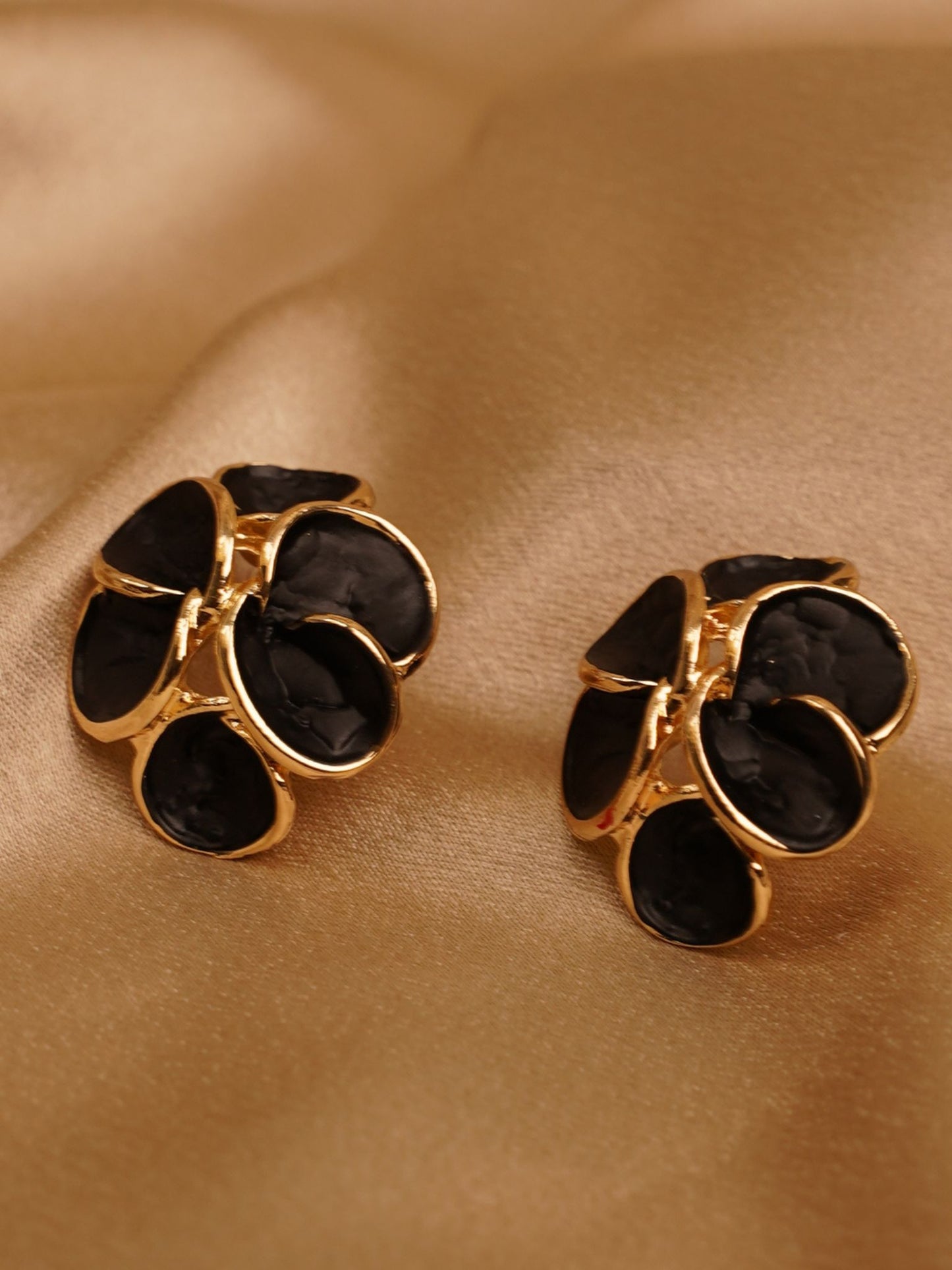 Noir Bloom Statement Stud Earrings