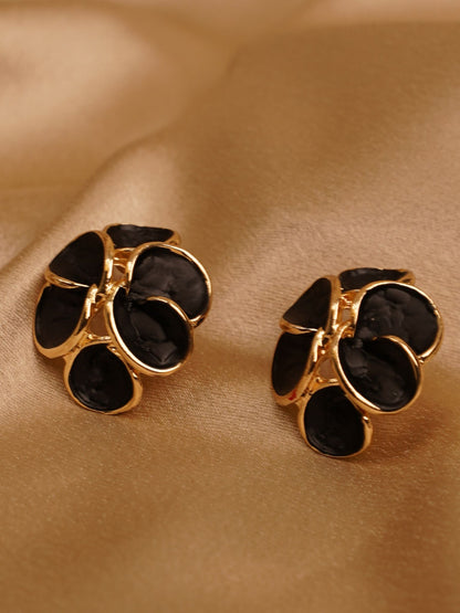 Noir Bloom Statement Stud Earrings