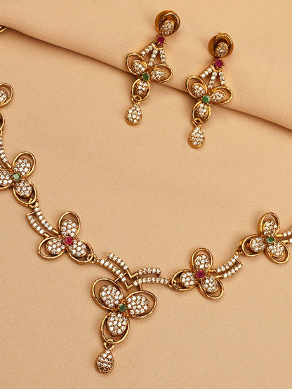 Floral Harmony Crystal Necklace Set