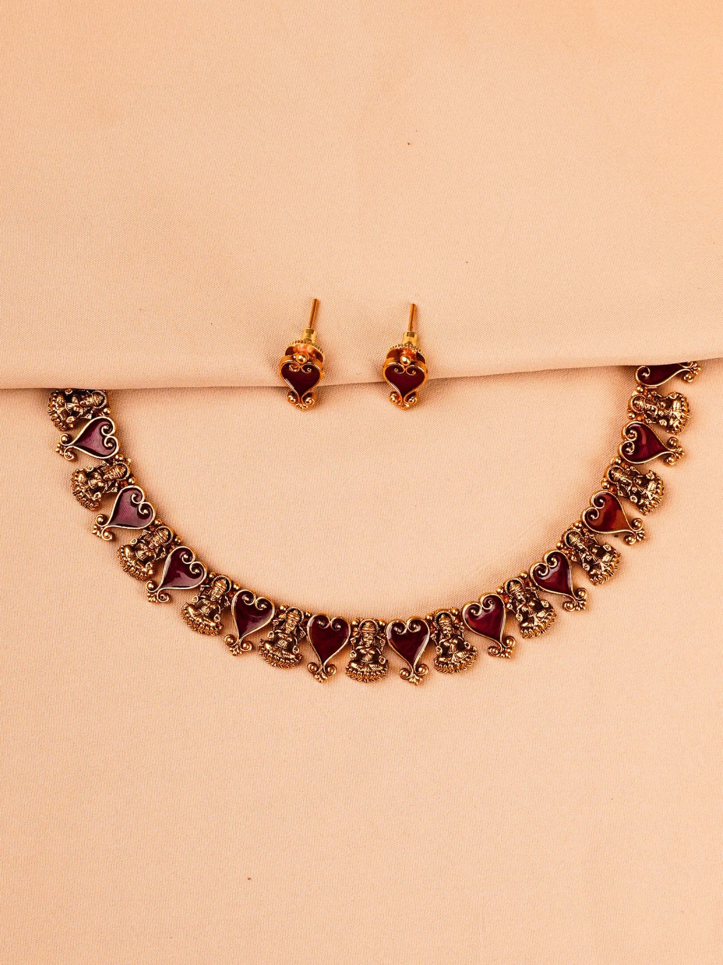 Lakshmi Motif Temple Necklace Set