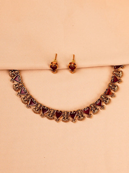 Lakshmi Motif Temple Necklace Set