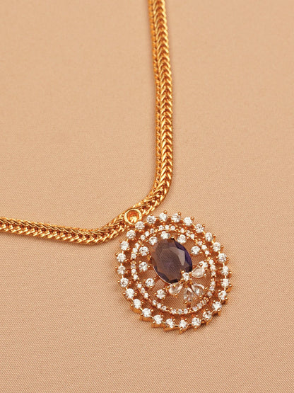 Purple Crystal Halo Necklace Set