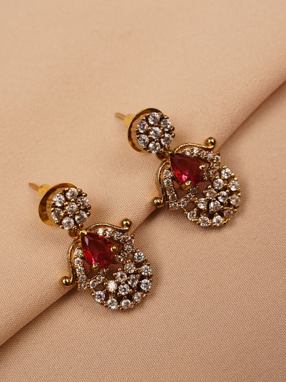 Ruby Peacock Necklace Set