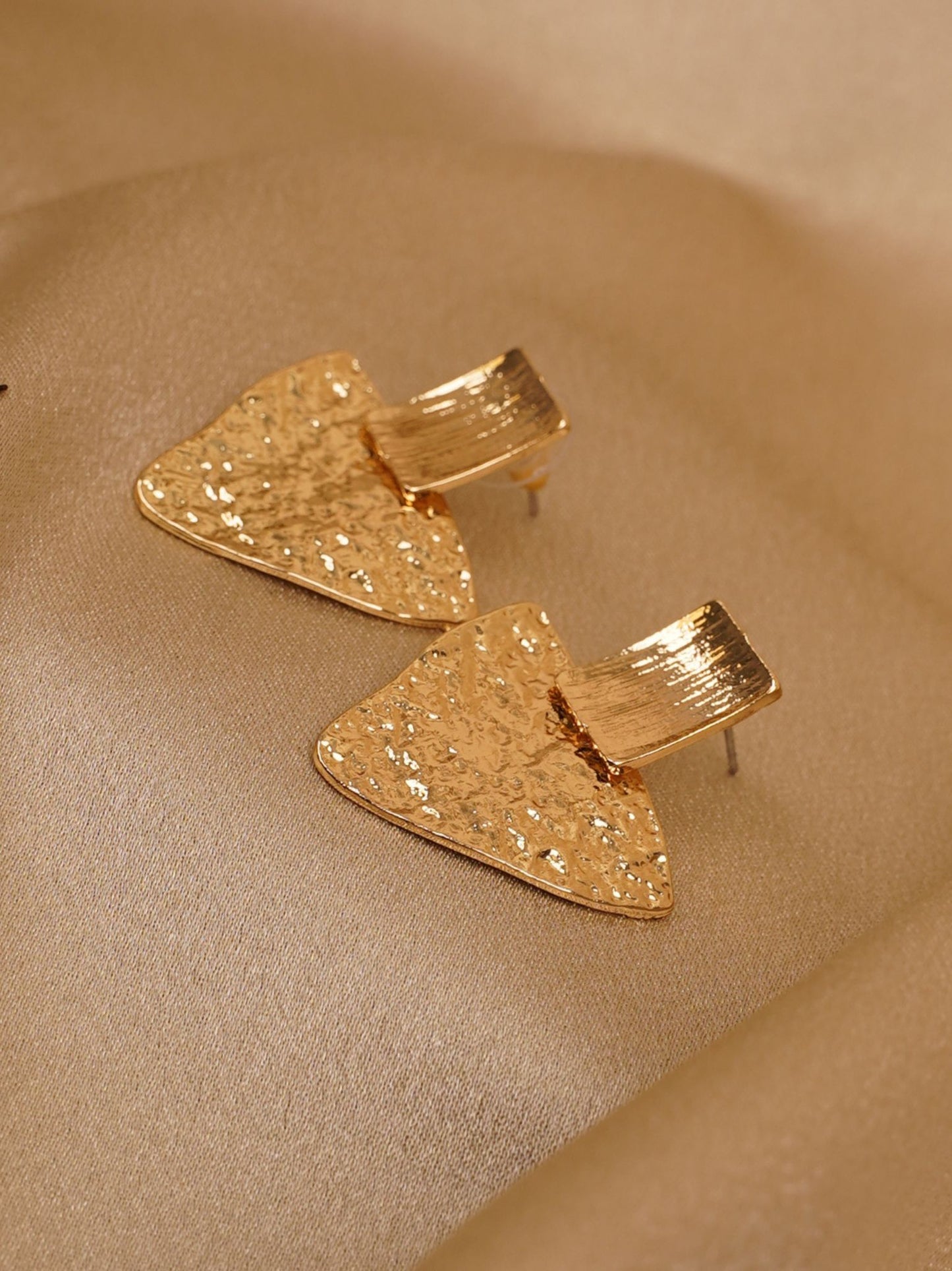 Aurelia Textured Triangle Stud Earrings