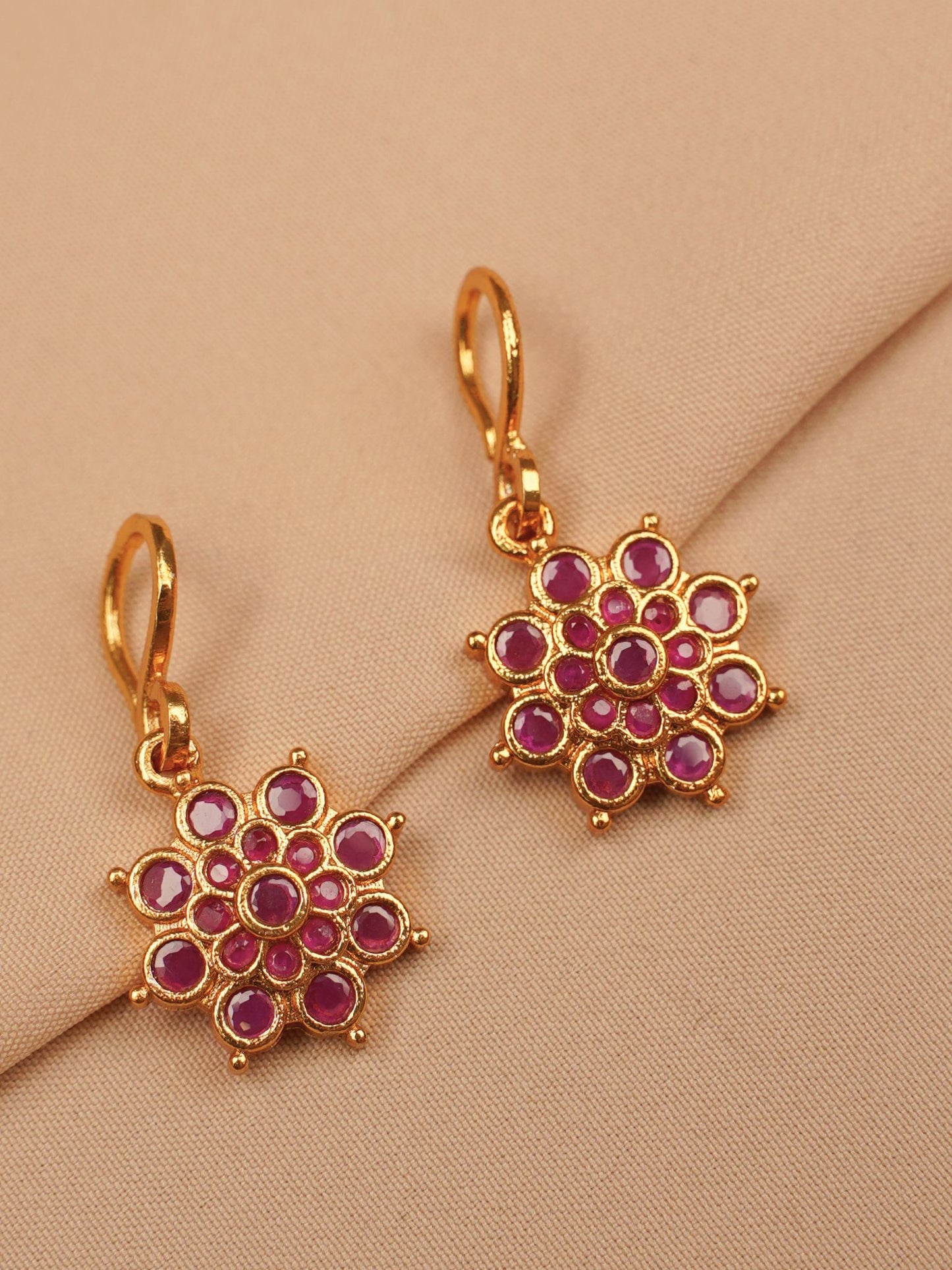 Ruby BlossomCharm Necklace Set