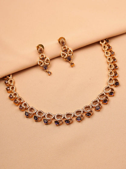 Amethyst Purple Lace Necklace Set