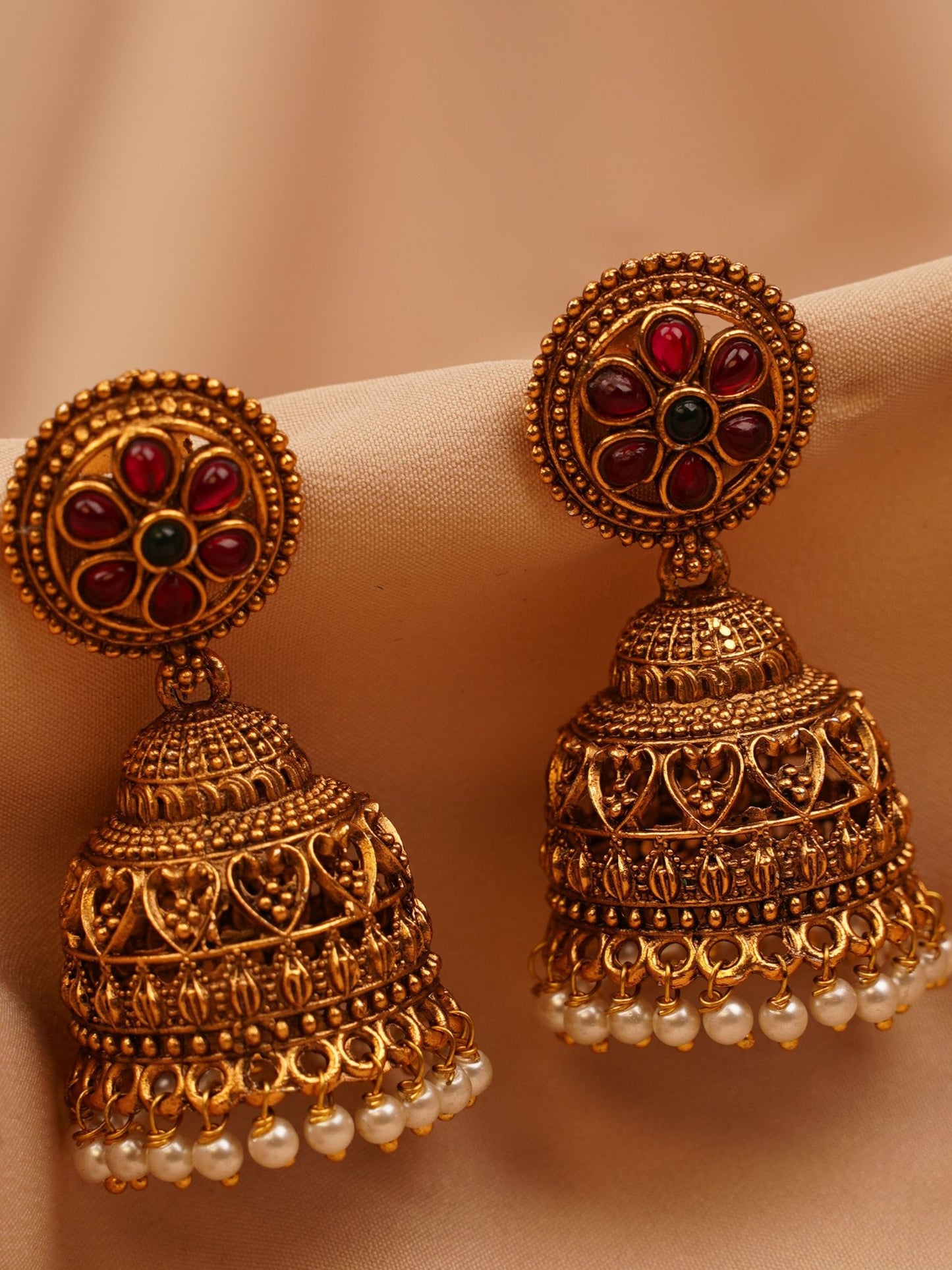 Royal Temple Antique Jhumkas