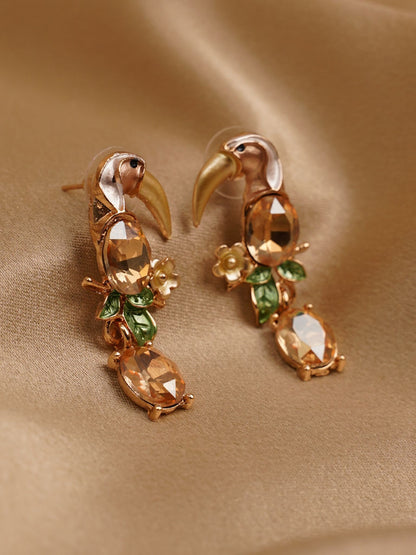 Golden Toucan Drop Earrings