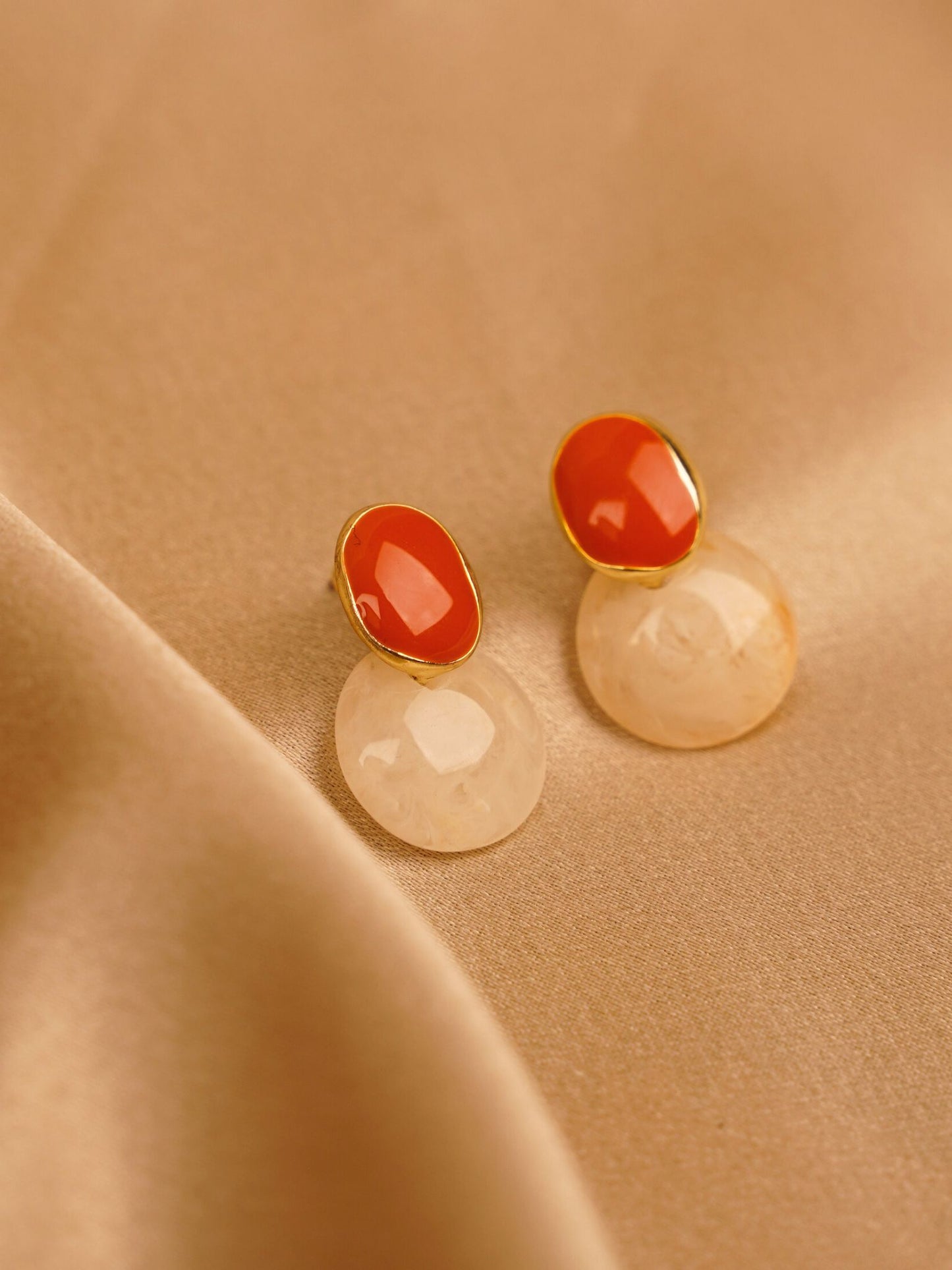 Coral Mist Drop Earrings