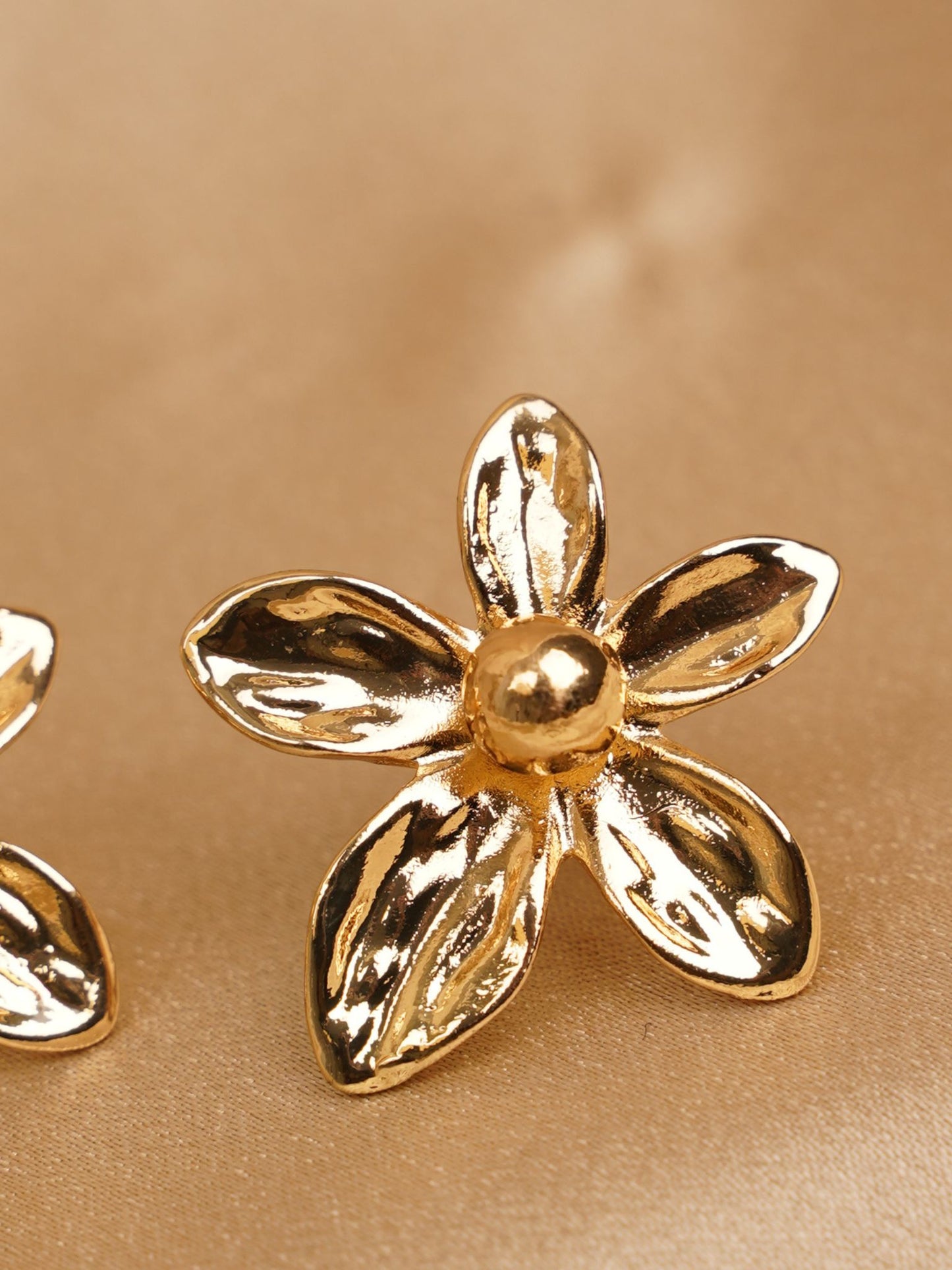 Golden Blossom Stud Earrings