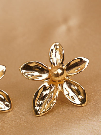 Golden Blossom Stud Earrings