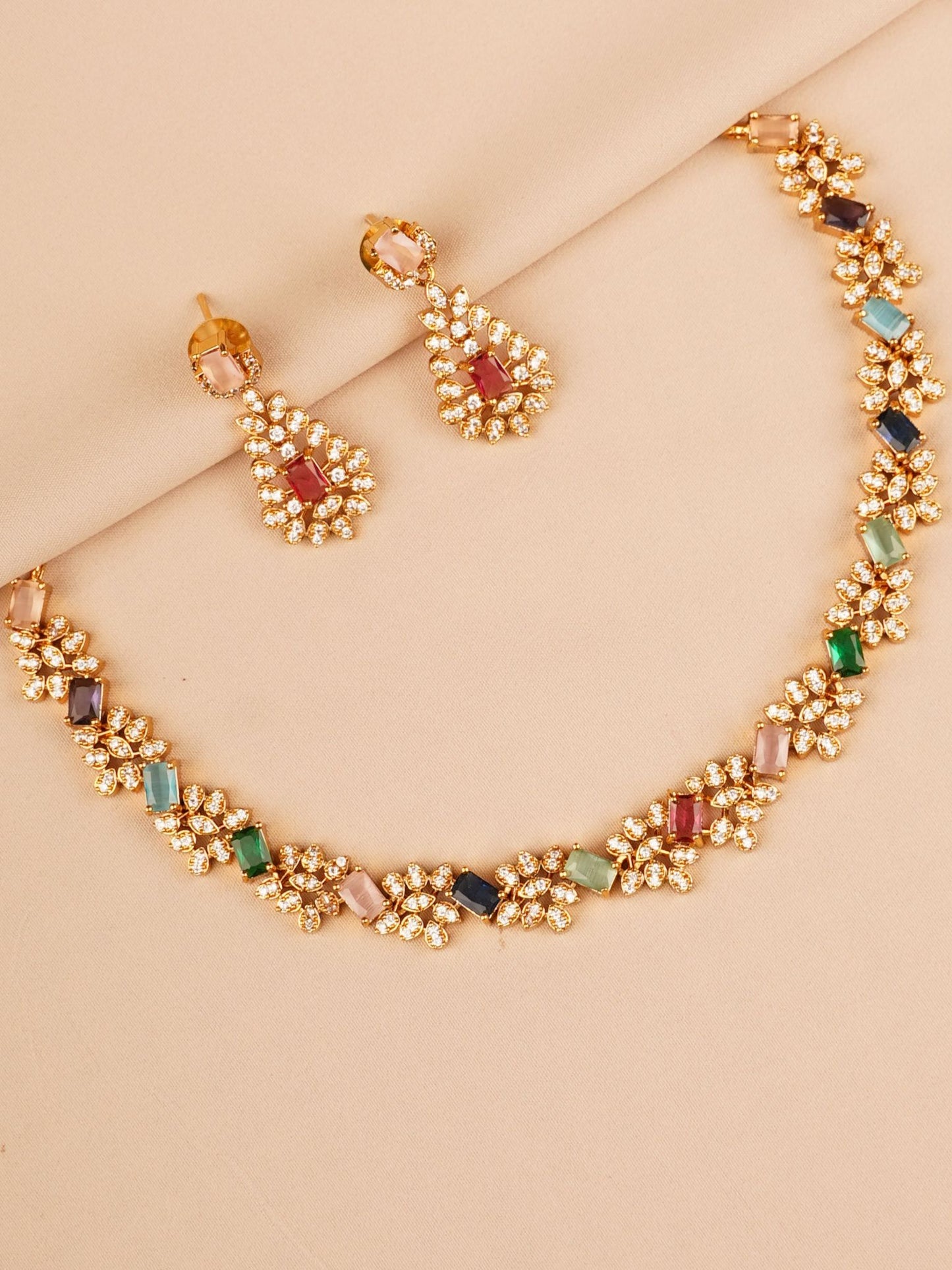 Pastel Stone Elegant Necklace Set