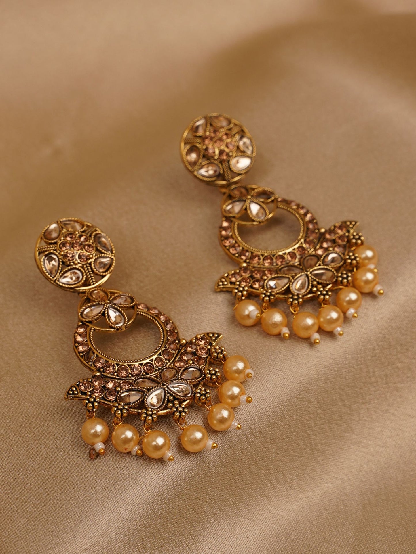 Zaria Pearl Chandbali Earrings