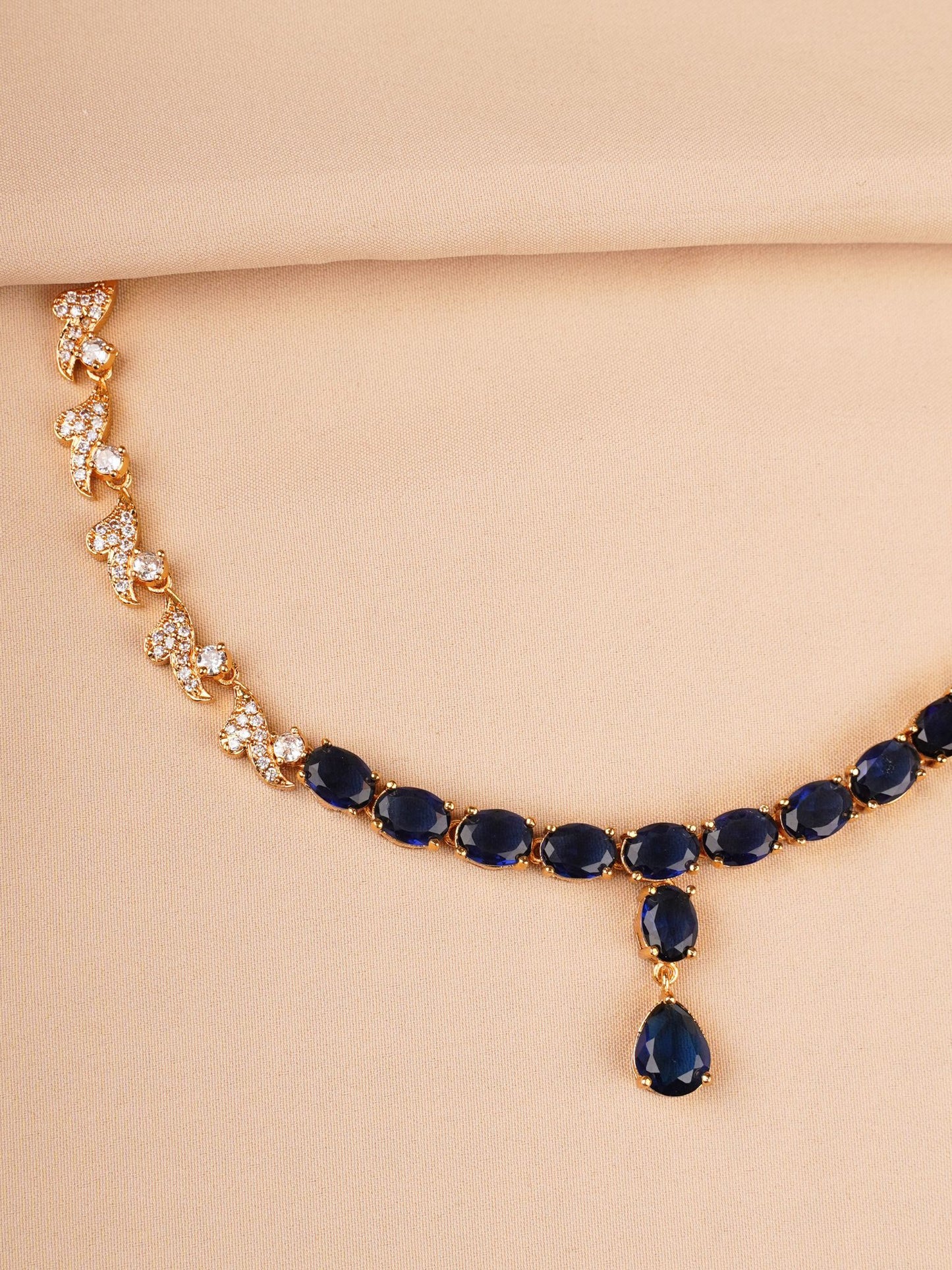 Sapphire Blue Crystal Necklace