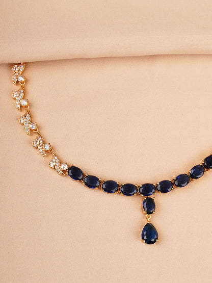 Sapphire Blue Crystal Necklace