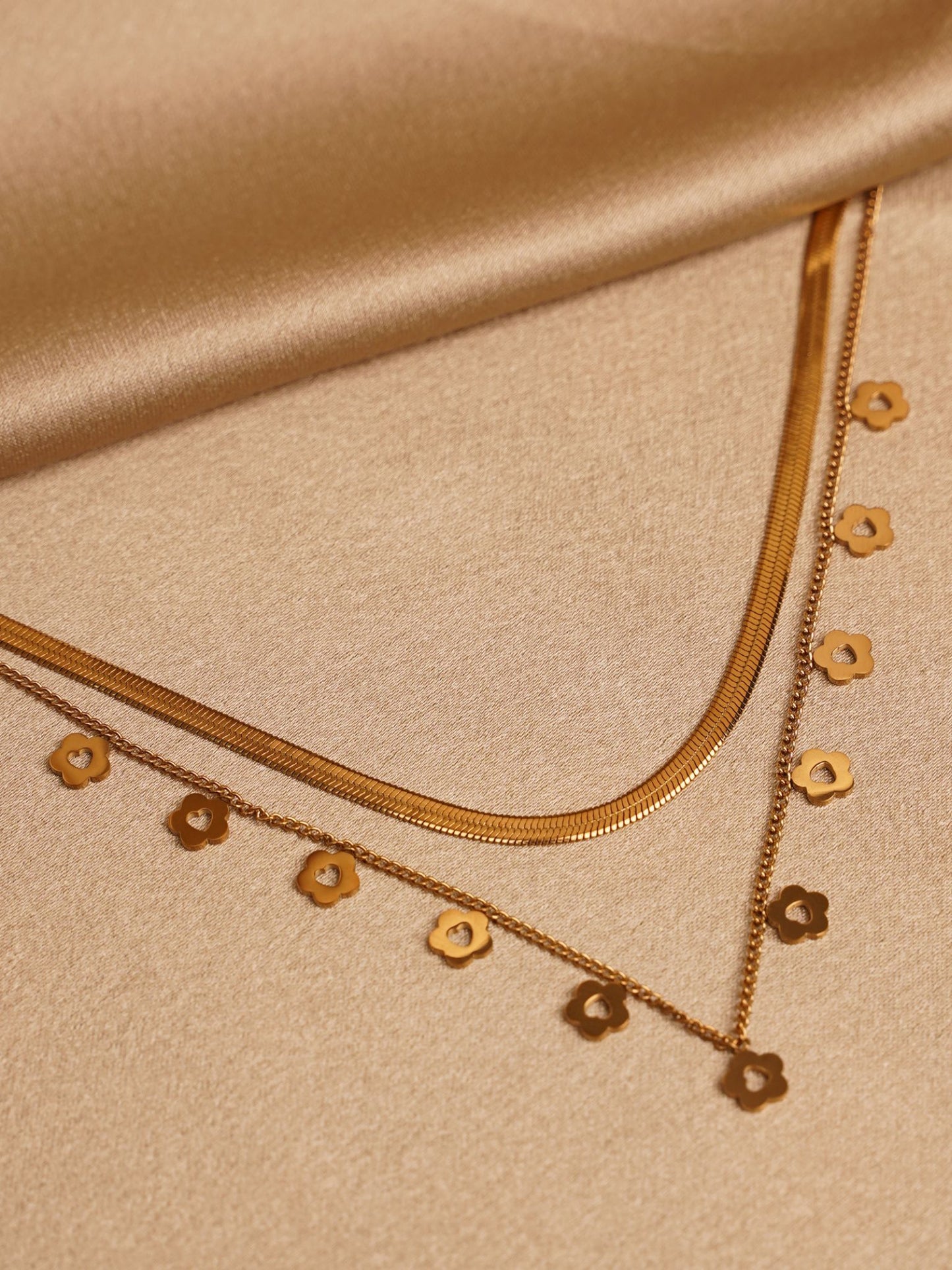 Golden Blossom Layered Necklace