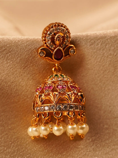 Ruby Lotus Temple Jhumka