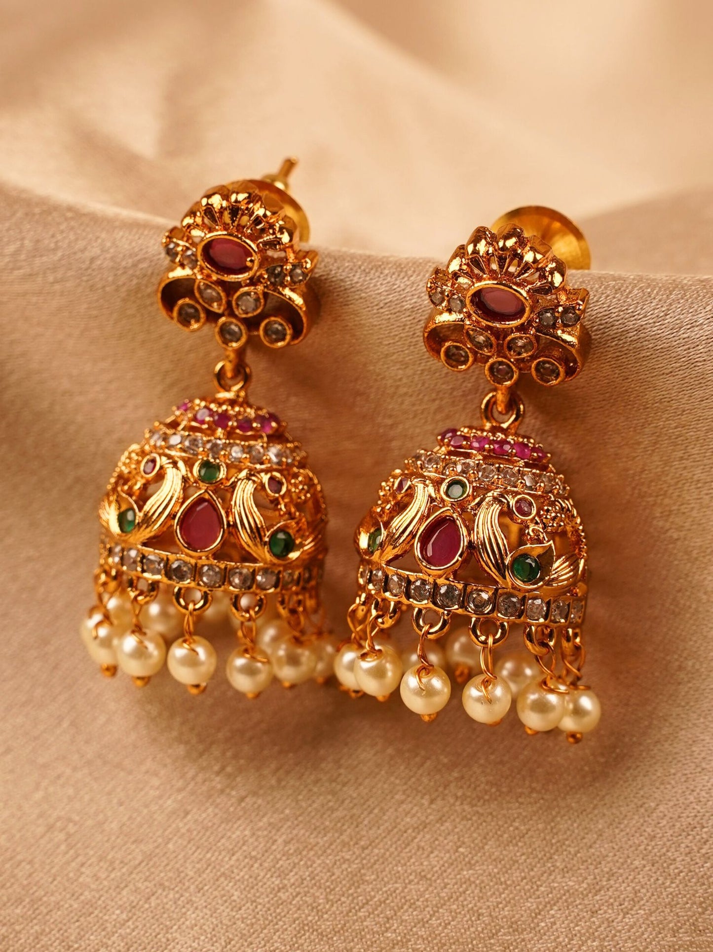 Ruby Heritage Temple Jhumka