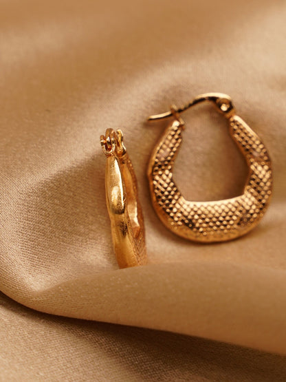 Textured Gold Hoop Earrings