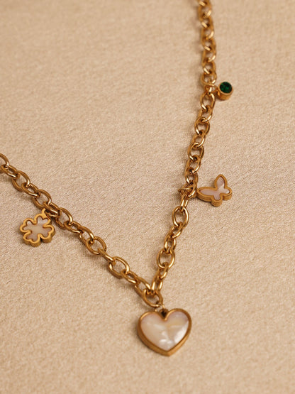 Charm Bloom Heart Necklace