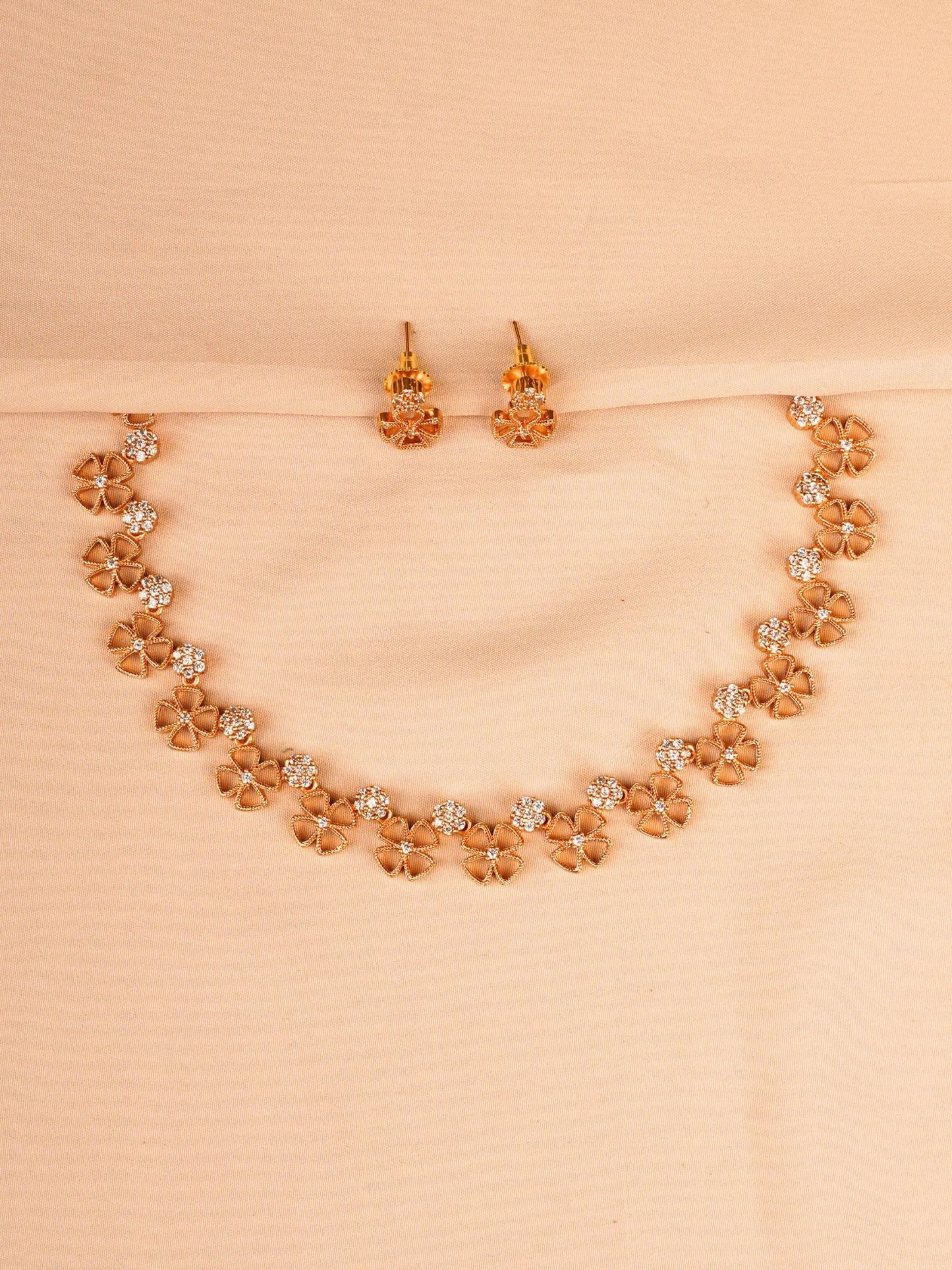 Floral Crystal Necklace Set