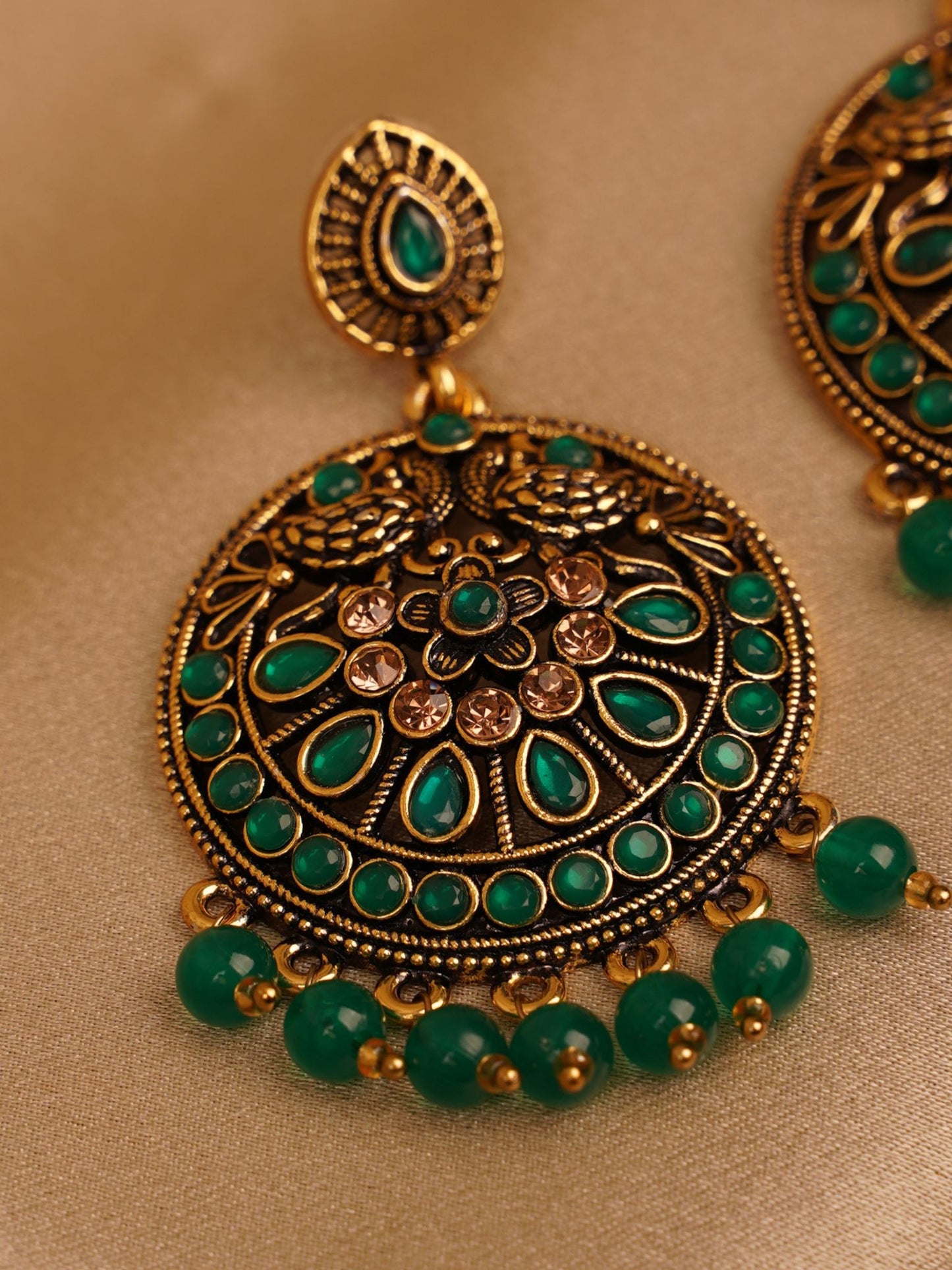 Emerald Noor Chandbali Earrings