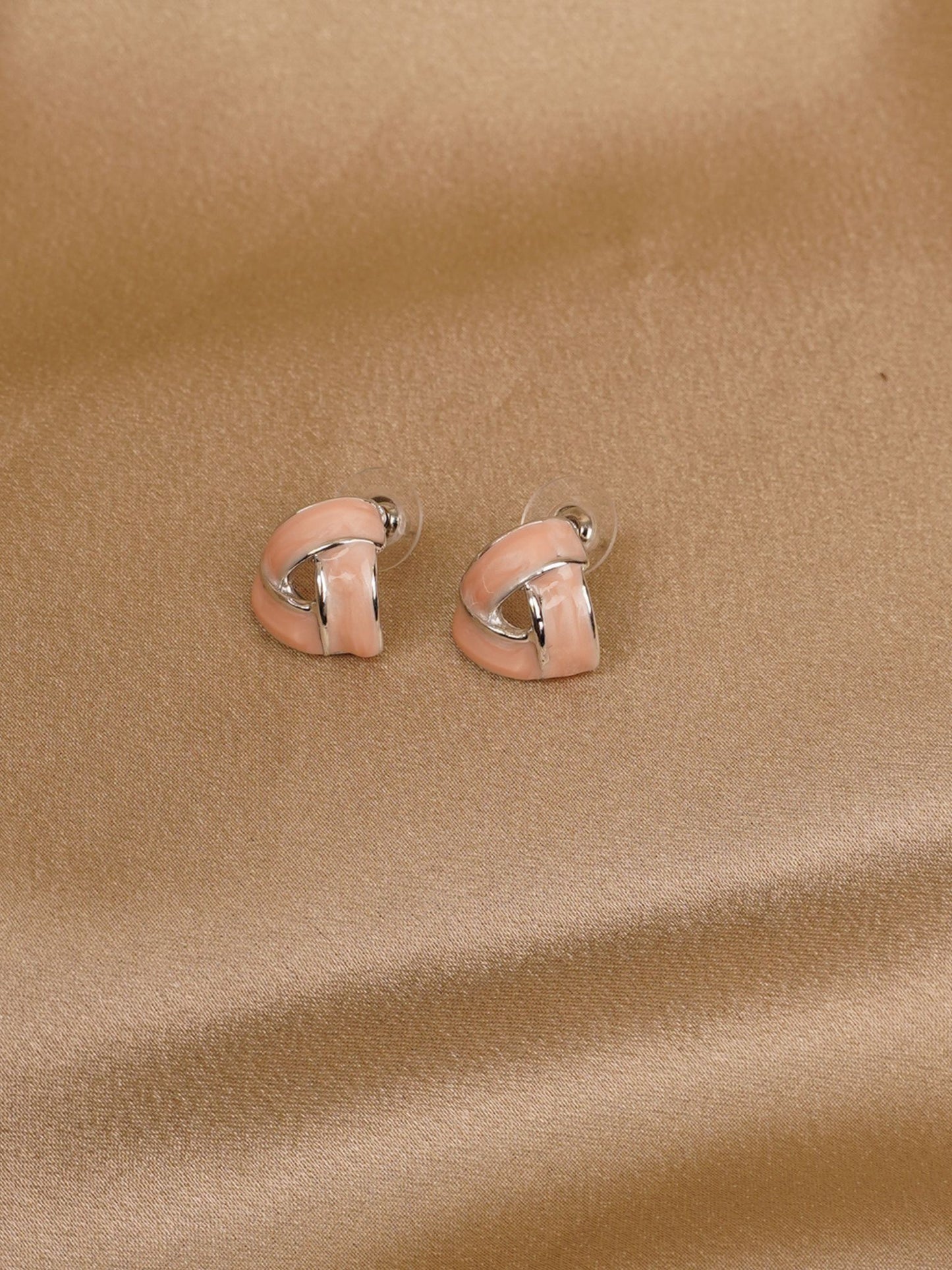 Blush Knot Stud Earrings