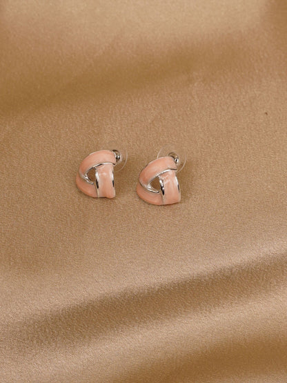 Blush Knot Stud Earrings