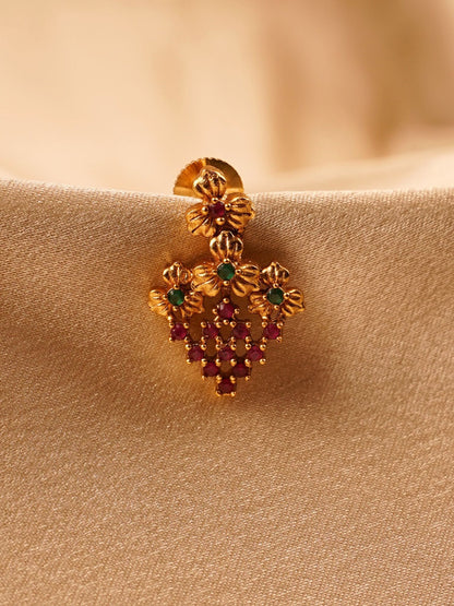 Ruby Bloom Antique Drop Earrings