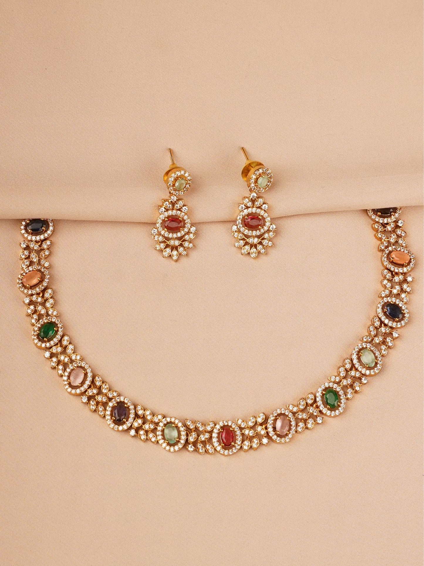Multicolour Crystal Necklace Set