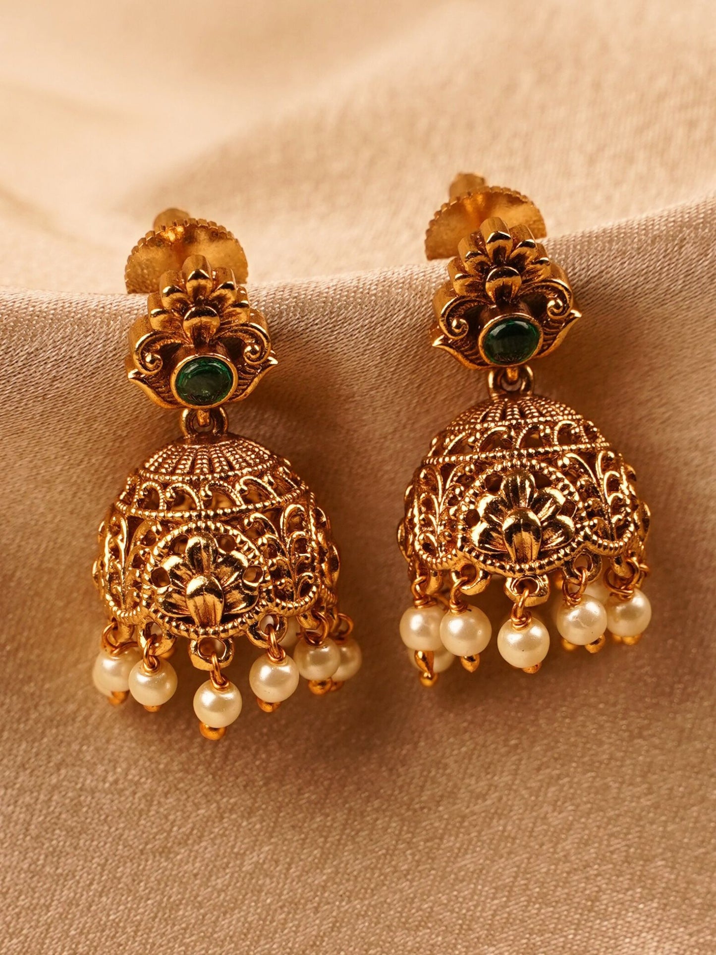 Emerald Temple Jhumka