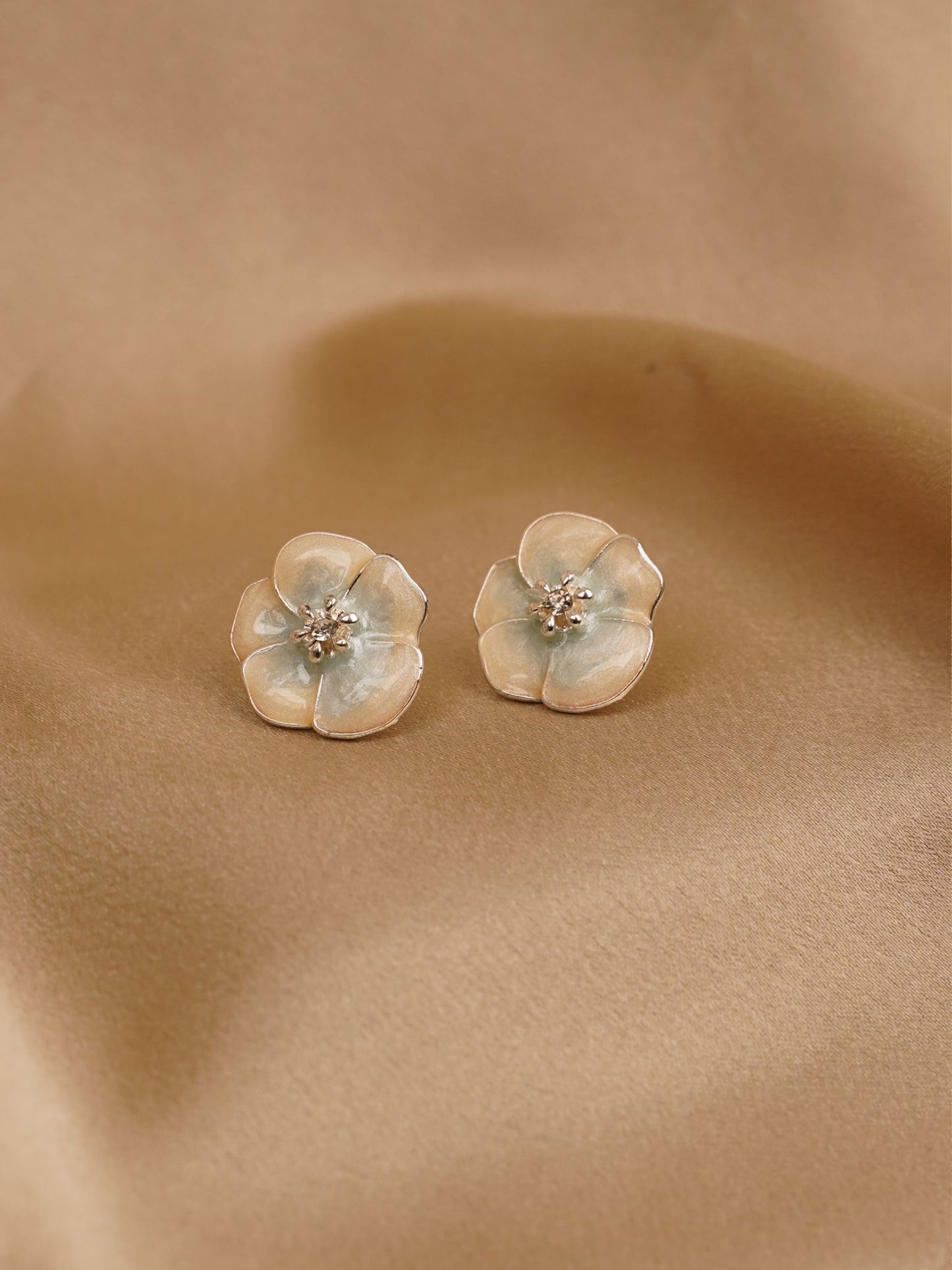 Mist Bloom Floral Stud Earrings