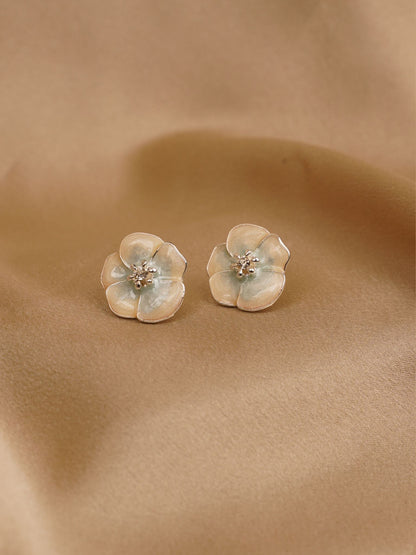 Mist Bloom Floral Stud Earrings