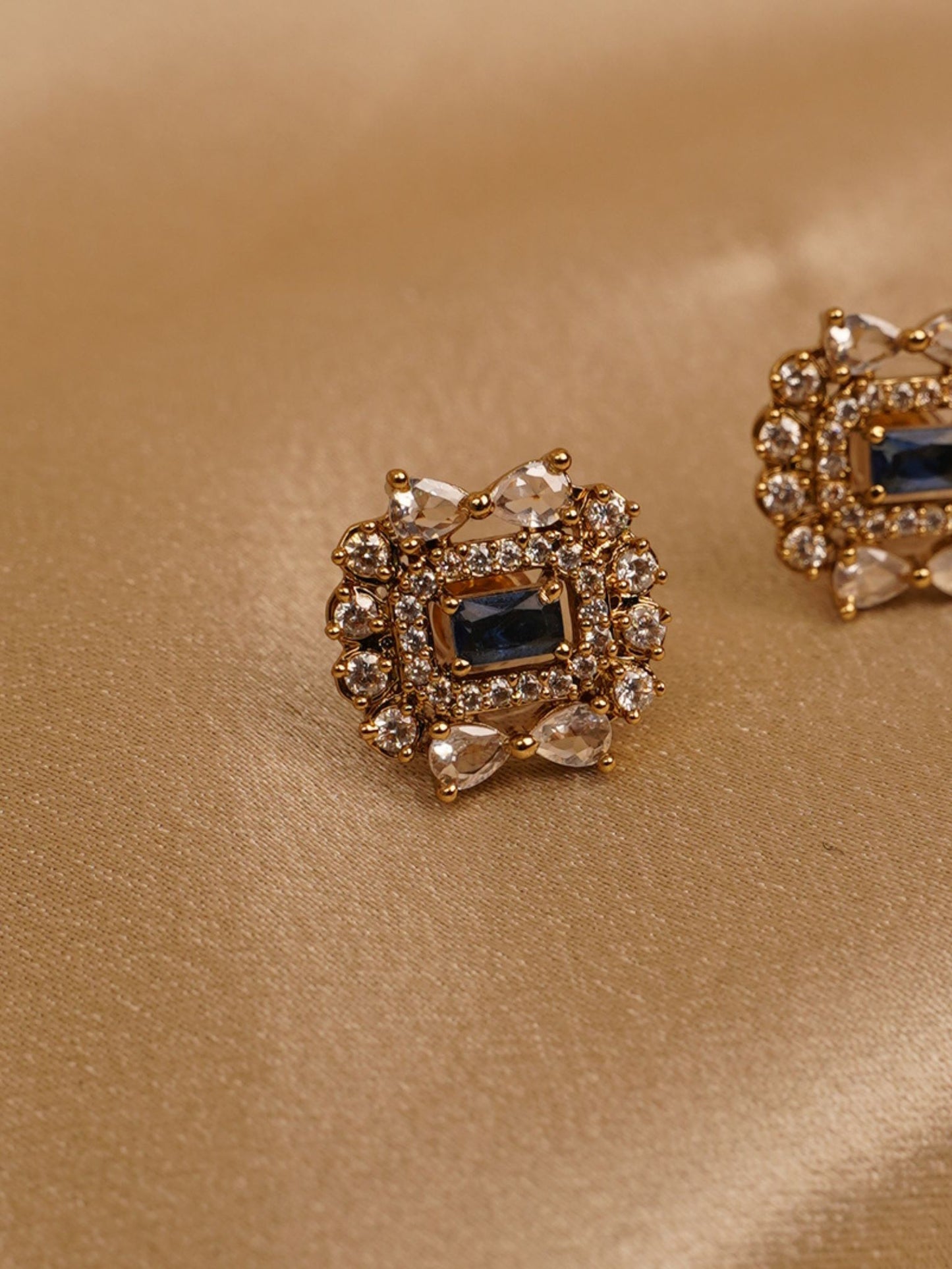 Midnight Regal Square Stud Earrings