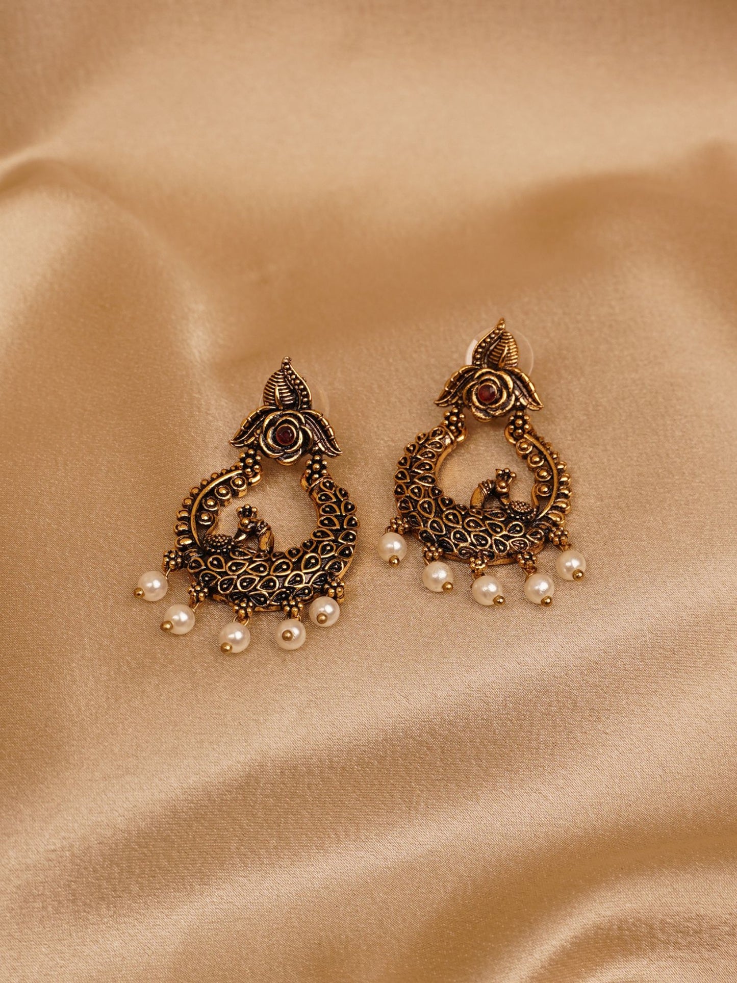 Royal Mayura Chandbali Earrings