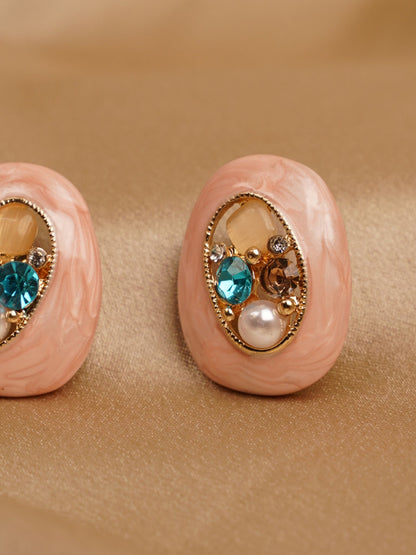 Blush Treasure Statement Studs