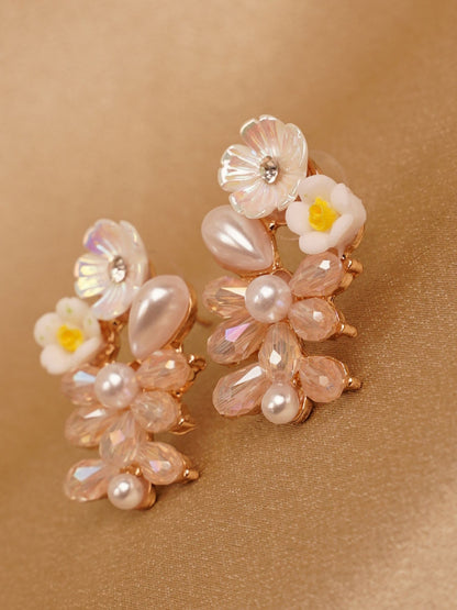 Blush Garden Pearl Drop Earrings