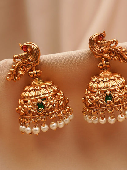 Peacock Temple Jhumkas
