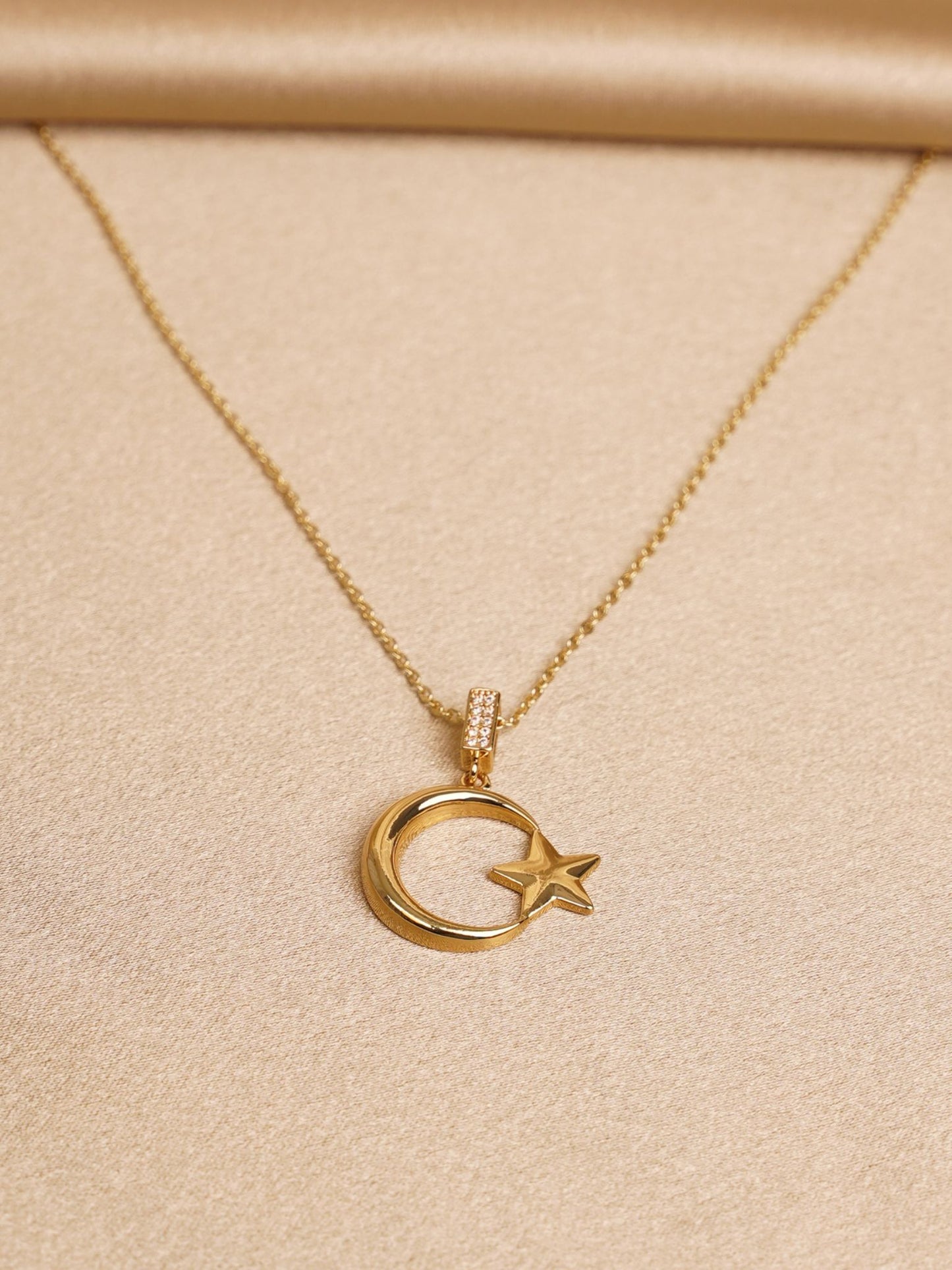Celeste Moon Star Pendant Necklace