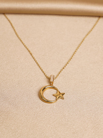 Celeste Moon Star Pendant Necklace