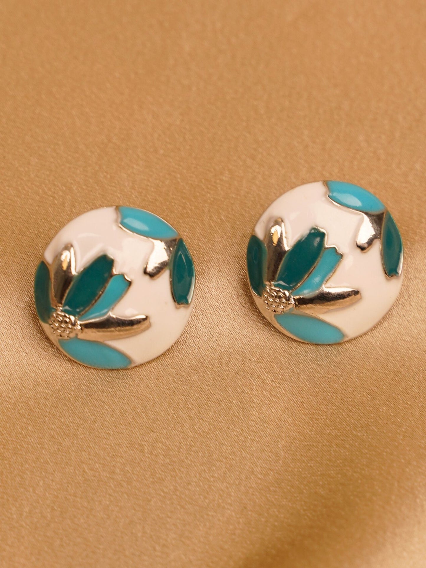 Aqua Meadow Stud Earrings