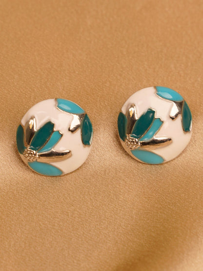 Aqua Meadow Stud Earrings