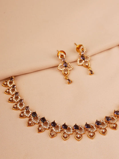 Smoky Pearl Heart Necklace Set