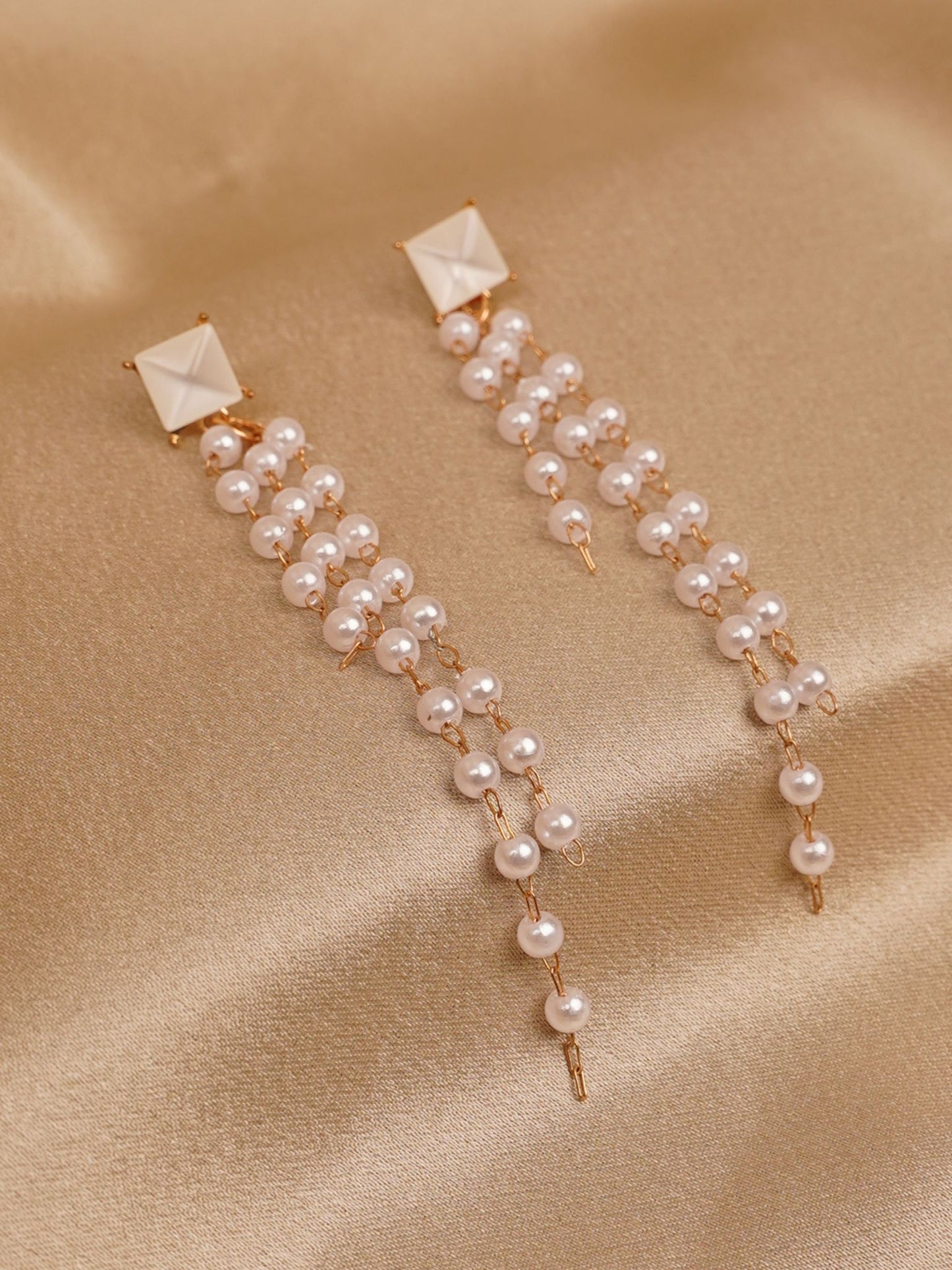 Ivory Pearl Cascade Earrings